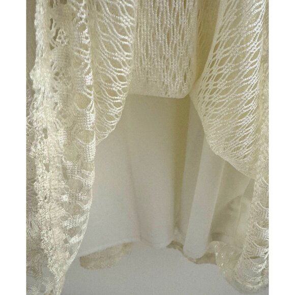 Ivory Creme Lace Maxi Dress Long Gown Size 18/20 Plus Wedding Mother Bride Groom - Picture 6 of 9